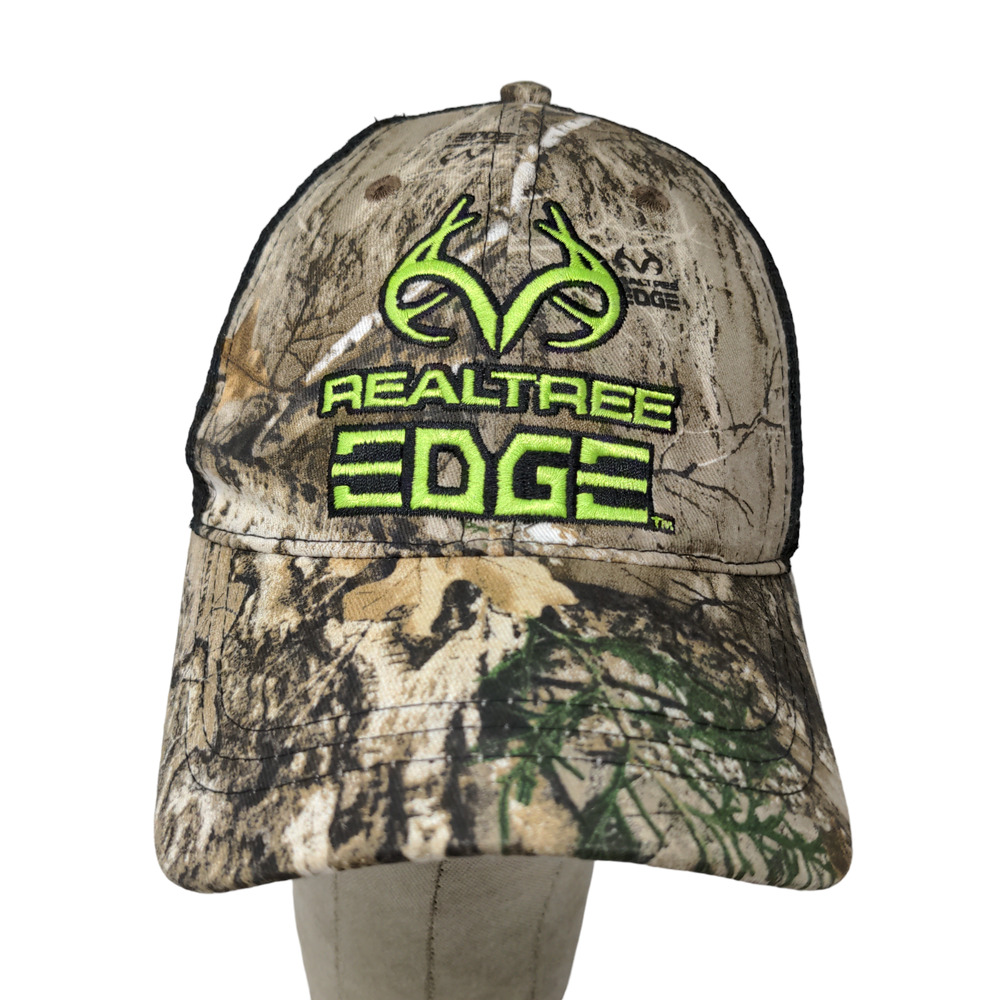 Realtree Edge Men's Snapback Mesh Back Camo Hat Brown OSFM Embroidered Logo